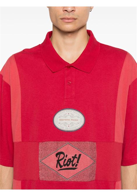 Polo con design oversize Riot in rosso Martine Rose - uomo MARTINE ROSE | 643JE03102NRD